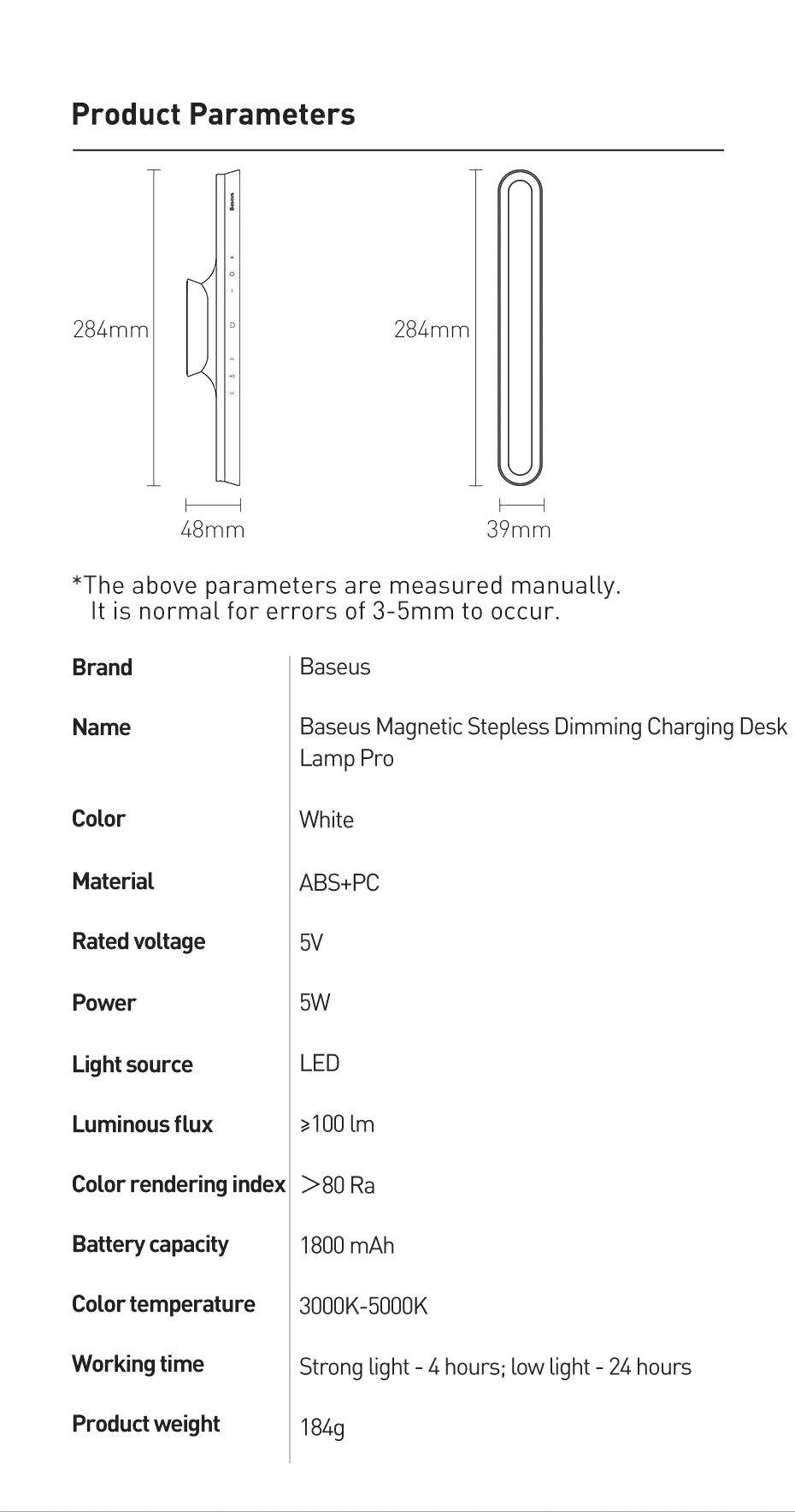 Chargeable MAGNETIC READING LED LAMP