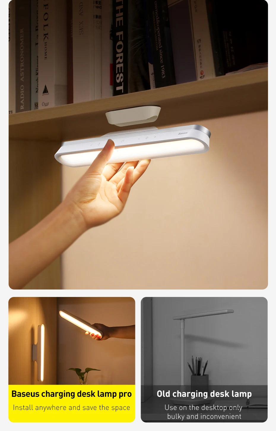 Chargeable MAGNETIC READING LED LAMP